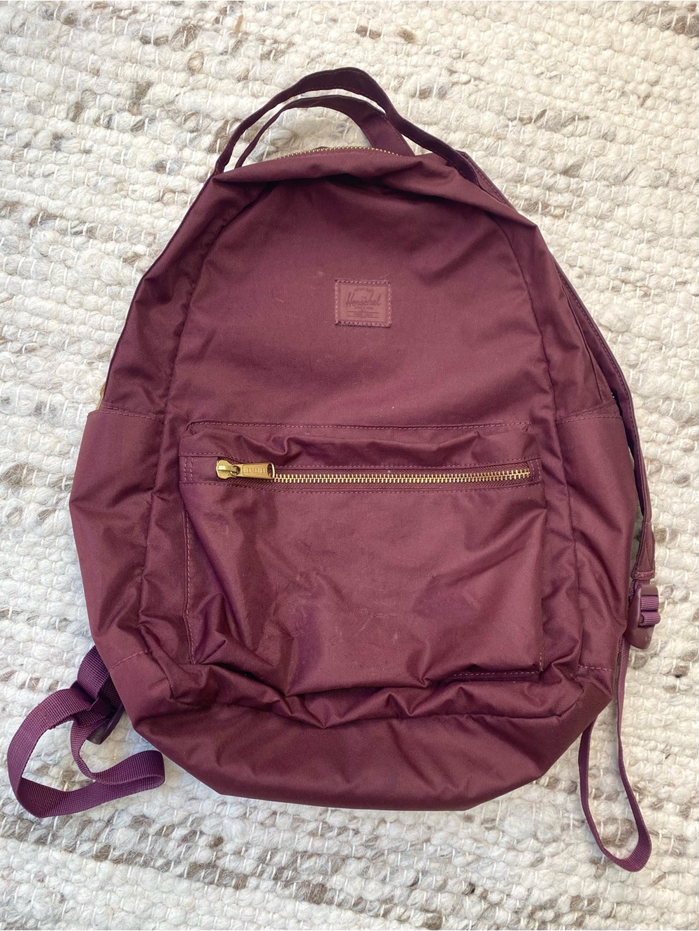 Herschel Nova Mid Volume Light Backpack Plum Burgundy Gold Zip - Picture 4 of 10